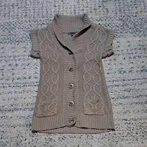 GAP Women's Taupe Cable Knit Cardigan